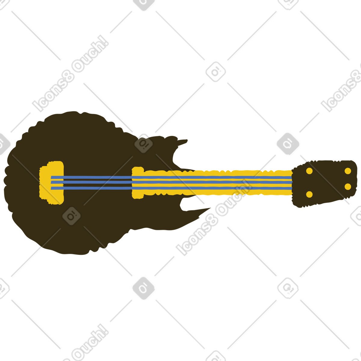 Ilustração de Violão em no estilo Bermuda para baixar em PNG, SVG