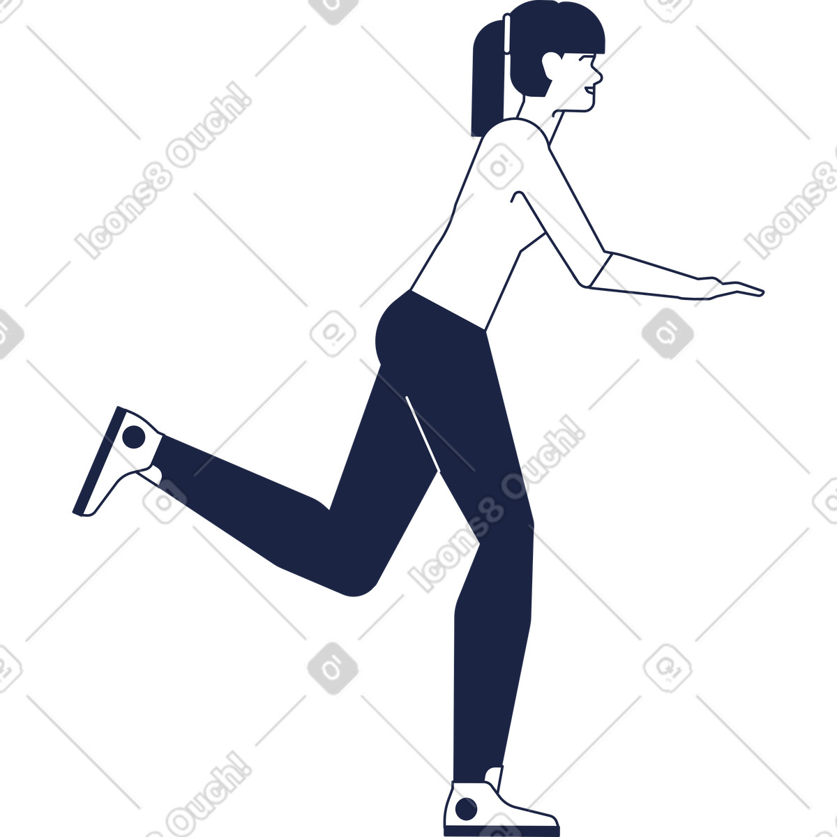 Illustration Femme shopping dans le style Urban Line à télécharger aux formats PNG, SVG