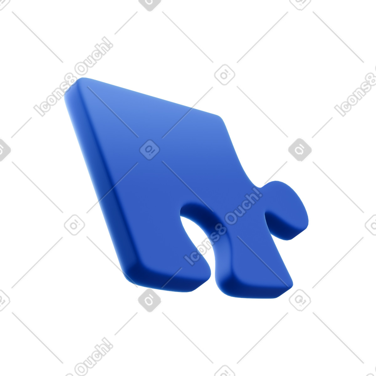 Puzzle icon illustration in 3D Blueprint style download in PNG, SVG