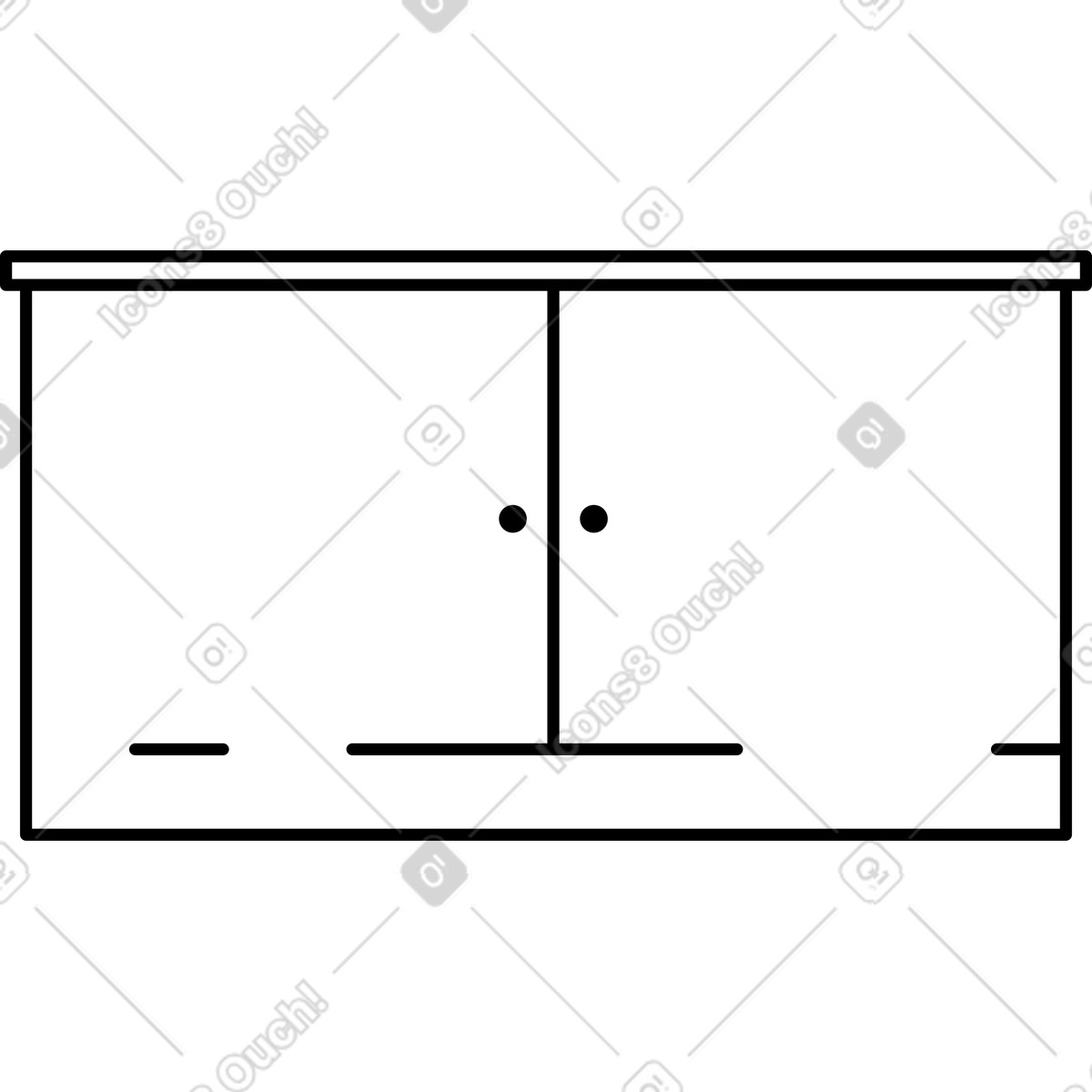 Kitchen cabinet illustration in Transistor style download in PNG, SVG