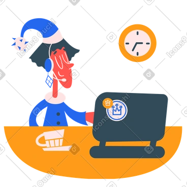 Tech support agent working remotely PNG, SVG