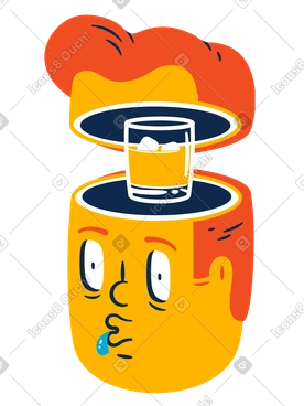Man thinking about whiskey PNG, SVG