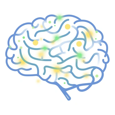 A maze-like depiction of memory pathways in the brain, with neurons lighting up
