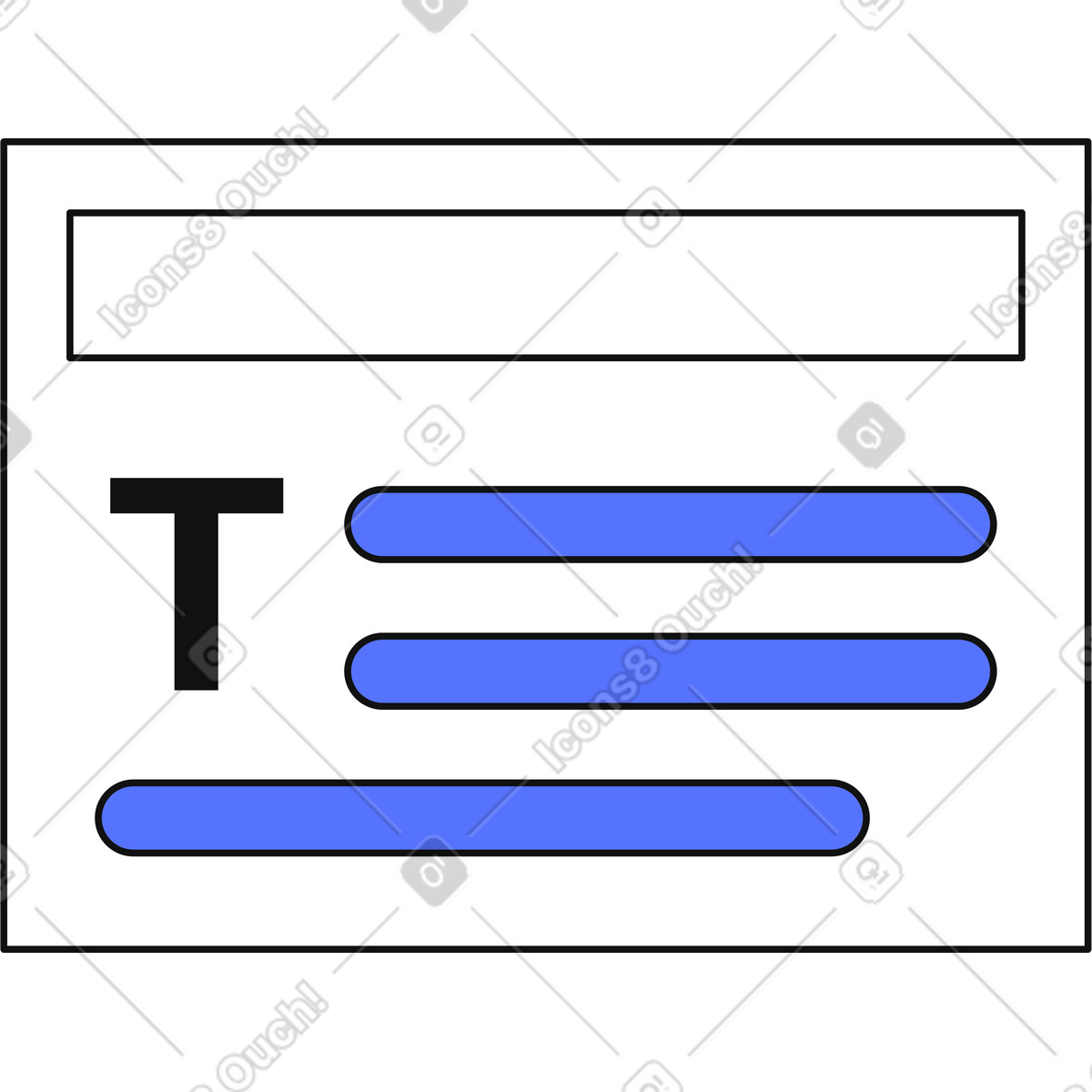 Main スタイルの Article layout with header block and text paragraphs のイラストをPNG、SVG形式でダウンロード