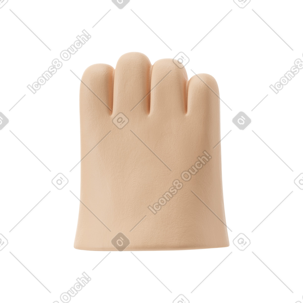 Ilustración Palma de la mano derecha en estilo 3D Stripy a descargar en PNG y SVG
