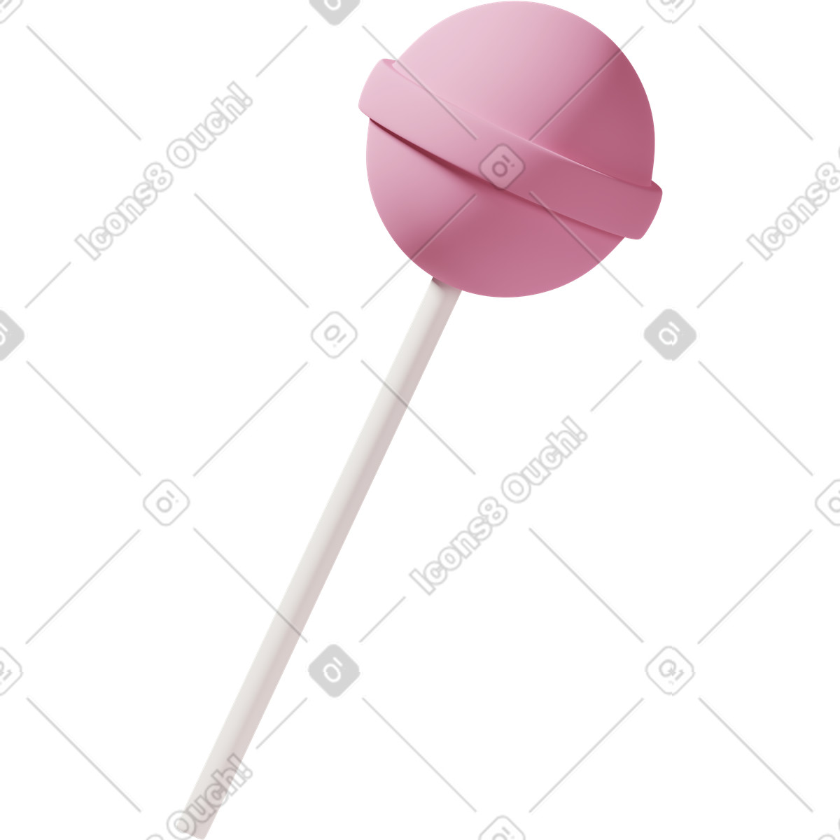 Illustration Pink lollipop dans le style 3D Casual life à télécharger aux formats PNG, SVG