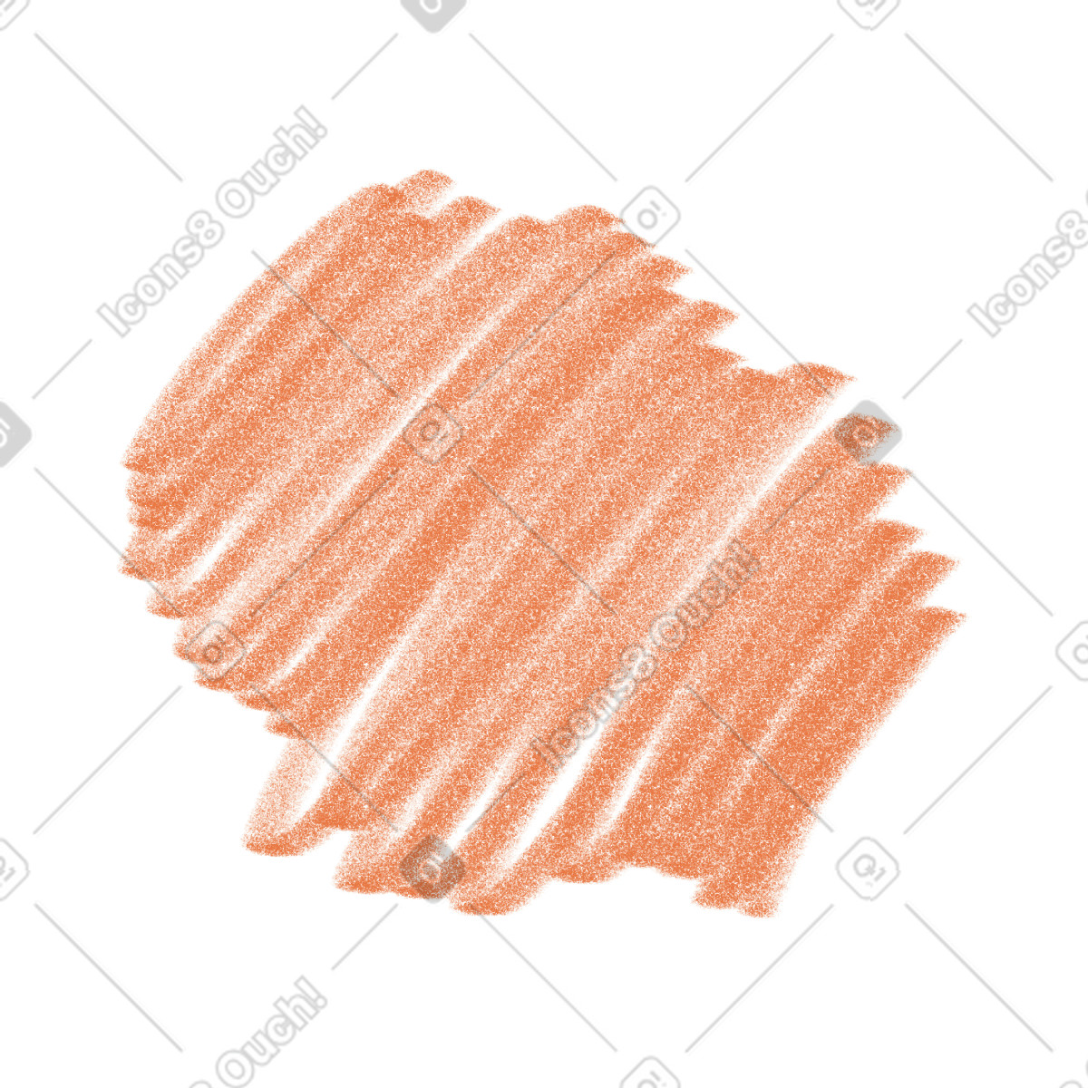 Orange strukturierte form-Illustration im Doodle-Stil als Download in PNG, SVG