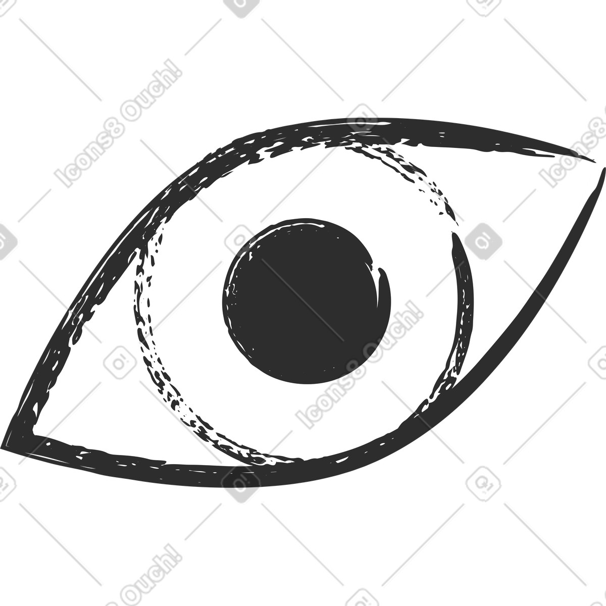 Graphite スタイルの 眼 のイラストをPNG、SVG形式でダウンロード