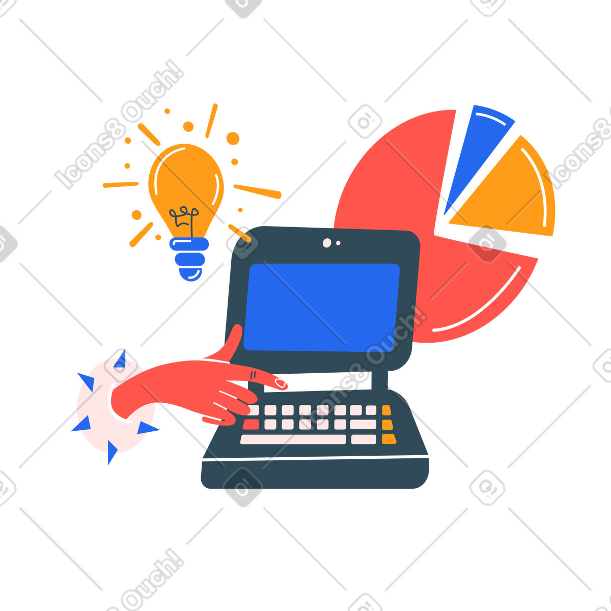 Business chart overlook animated illustration in Kingdom style download in GIF, Lottie (JSON), AE
