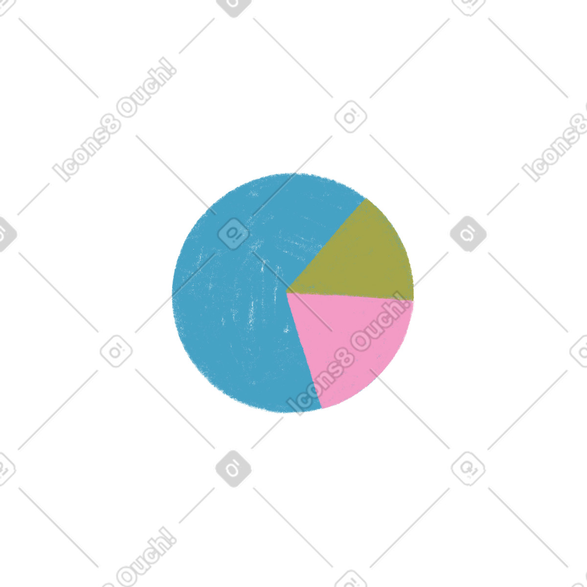Pie chart illustration in Tutti style download in PNG, SVG