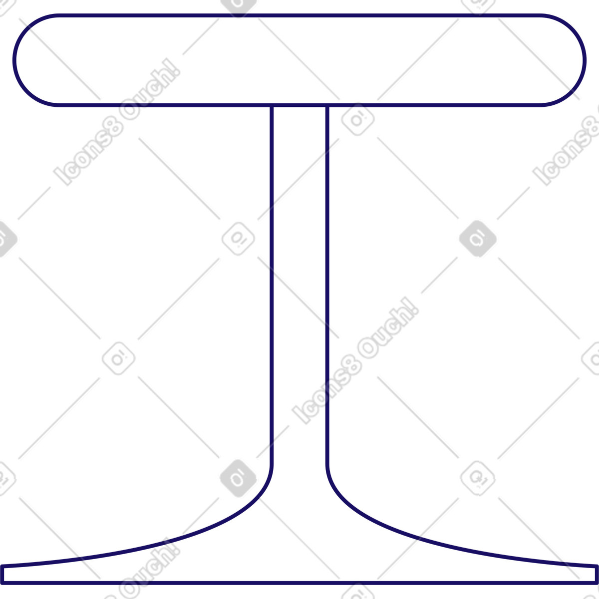 Sedia con seduta ovale illustrazione in stile Bendy scarica in PNG, SVG