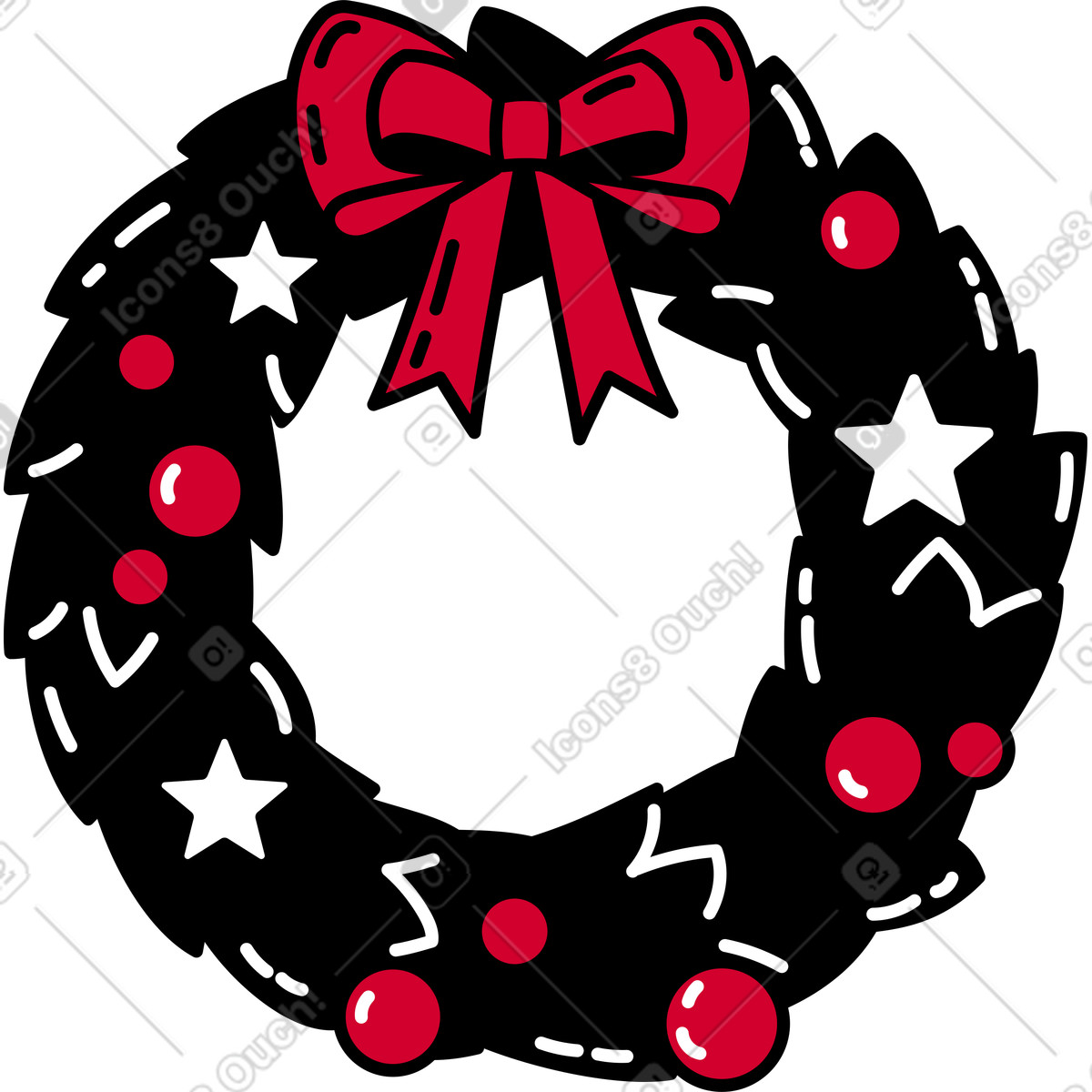 Ilustración Corona de navidad en estilo Ruby a descargar en PNG y SVG