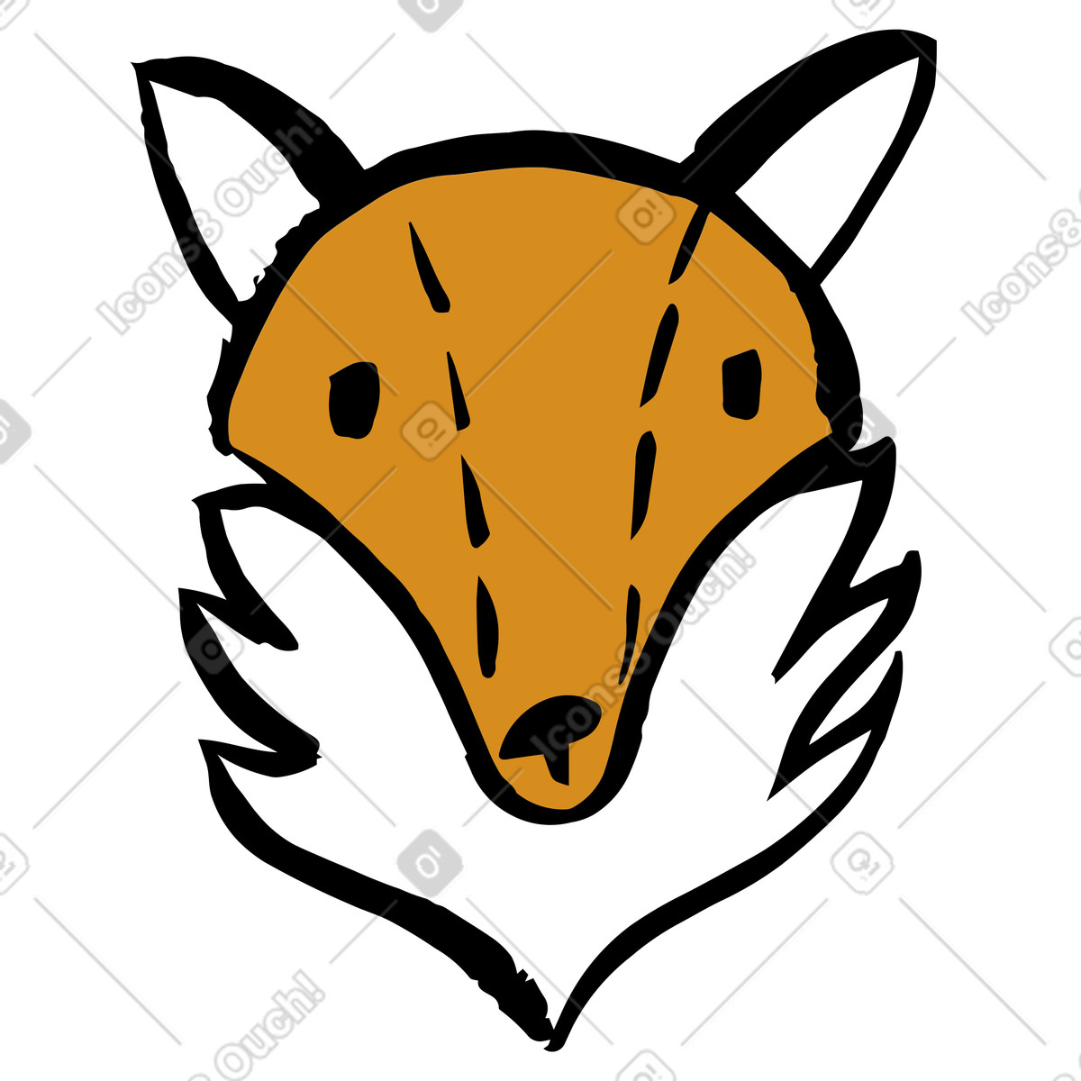 Ilustración Cabeza de zorro en estilo Scandi a descargar en PNG y SVG