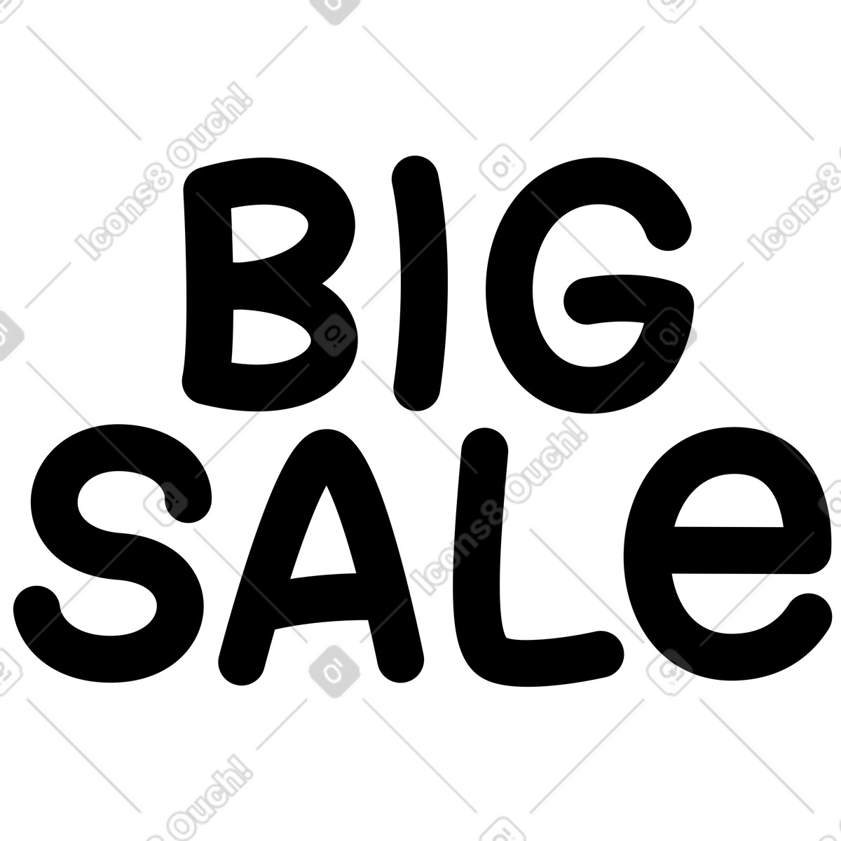 Illustration Lettrage grande vente dans le style Jelly à télécharger aux formats PNG, SVG