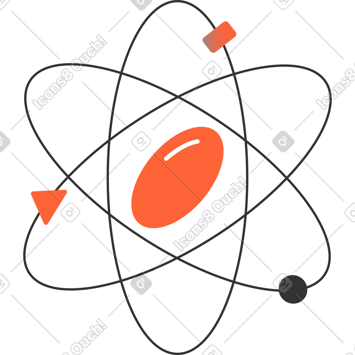 Molecola illustrazione in stile Crayon scarica in PNG, SVG