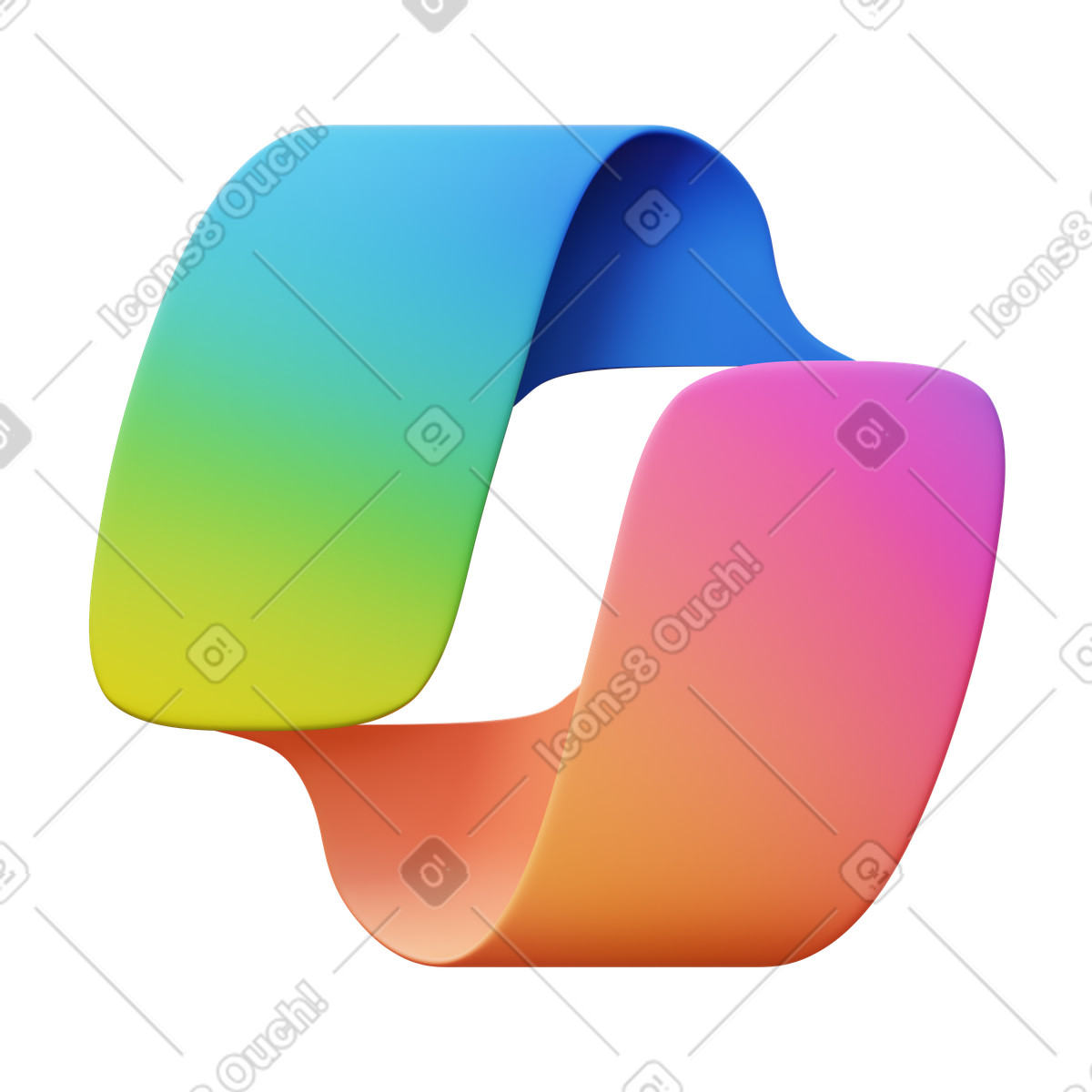 Logo 3d microsoft copilot illustrazione in stile Fluency scarica in PNG, SVG