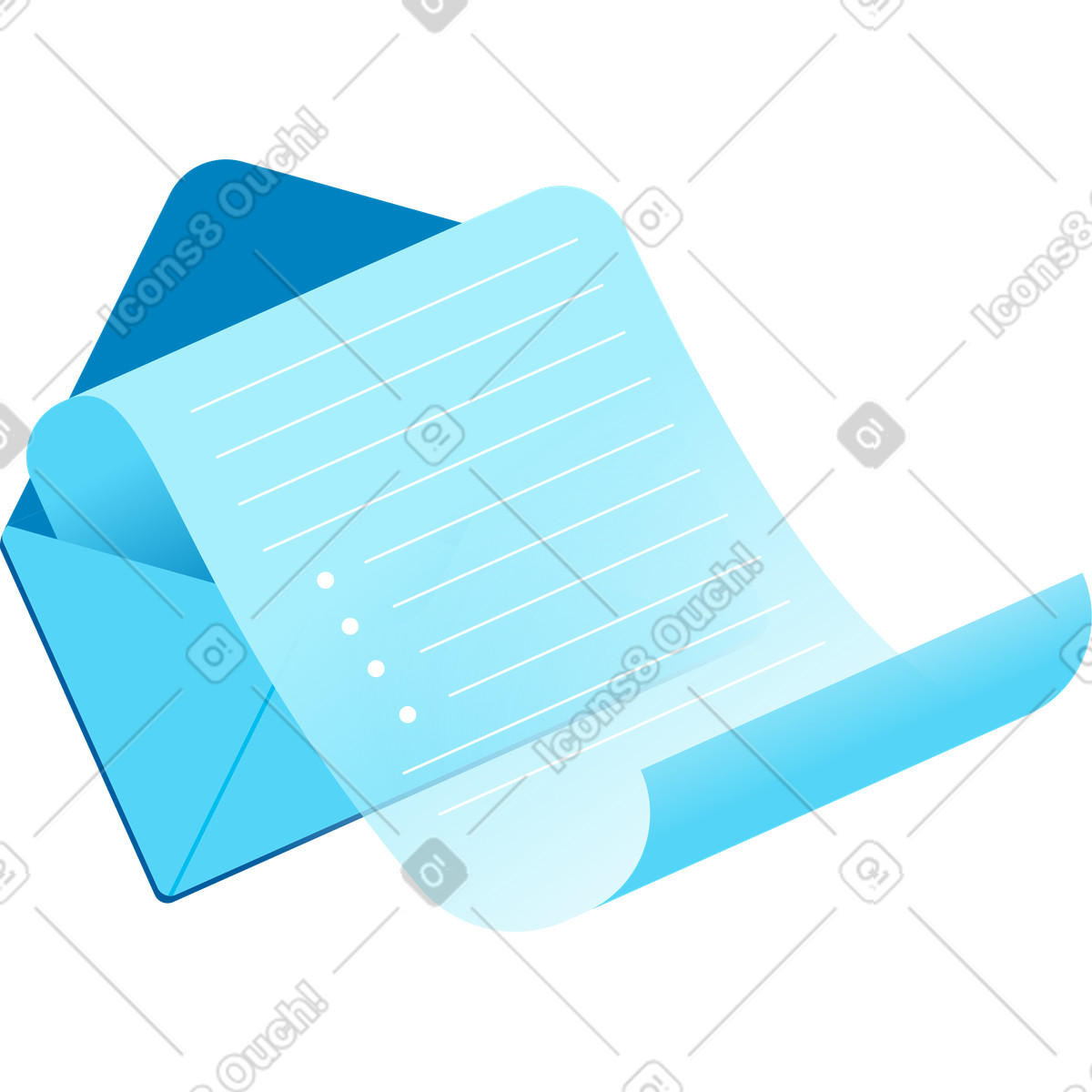 Icy スタイルの 封筒に入った手紙 のイラストをPNG、SVG形式でダウンロード