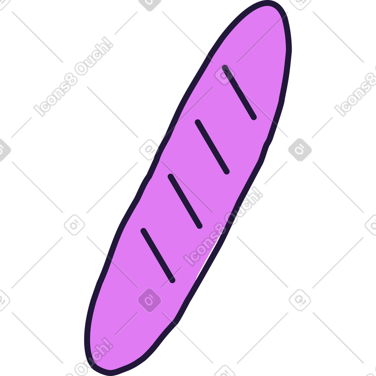 Baguette illustration in Conifer style download in PNG, SVG