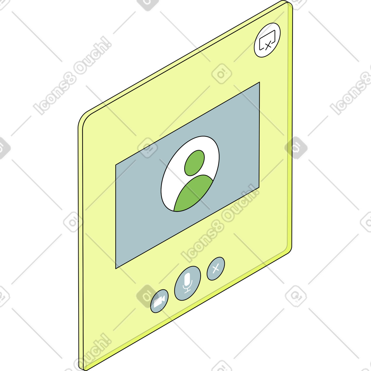 Browser window with screen sharing illustration in Isometric style download in PNG, SVG
