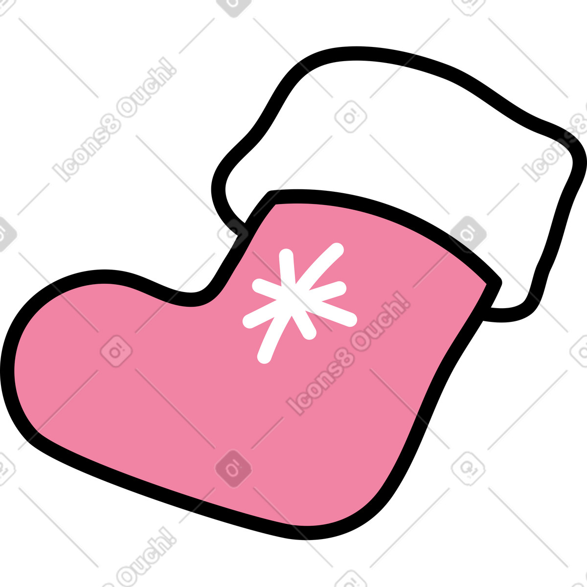 Christmas sock illustration in Notes style download in PNG, SVG