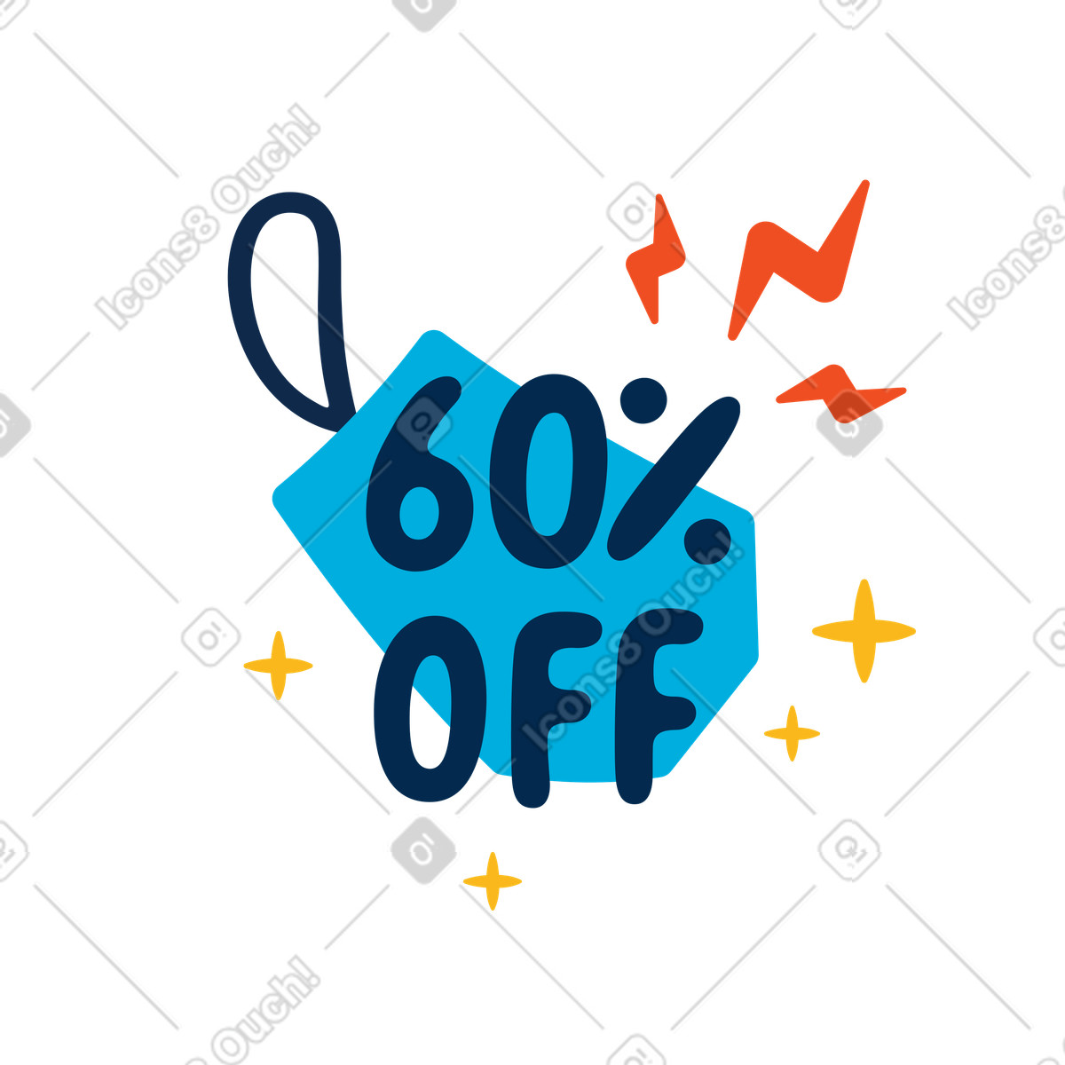 Ilustración 60% OFF en estilo Flame a descargar en PNG y SVG