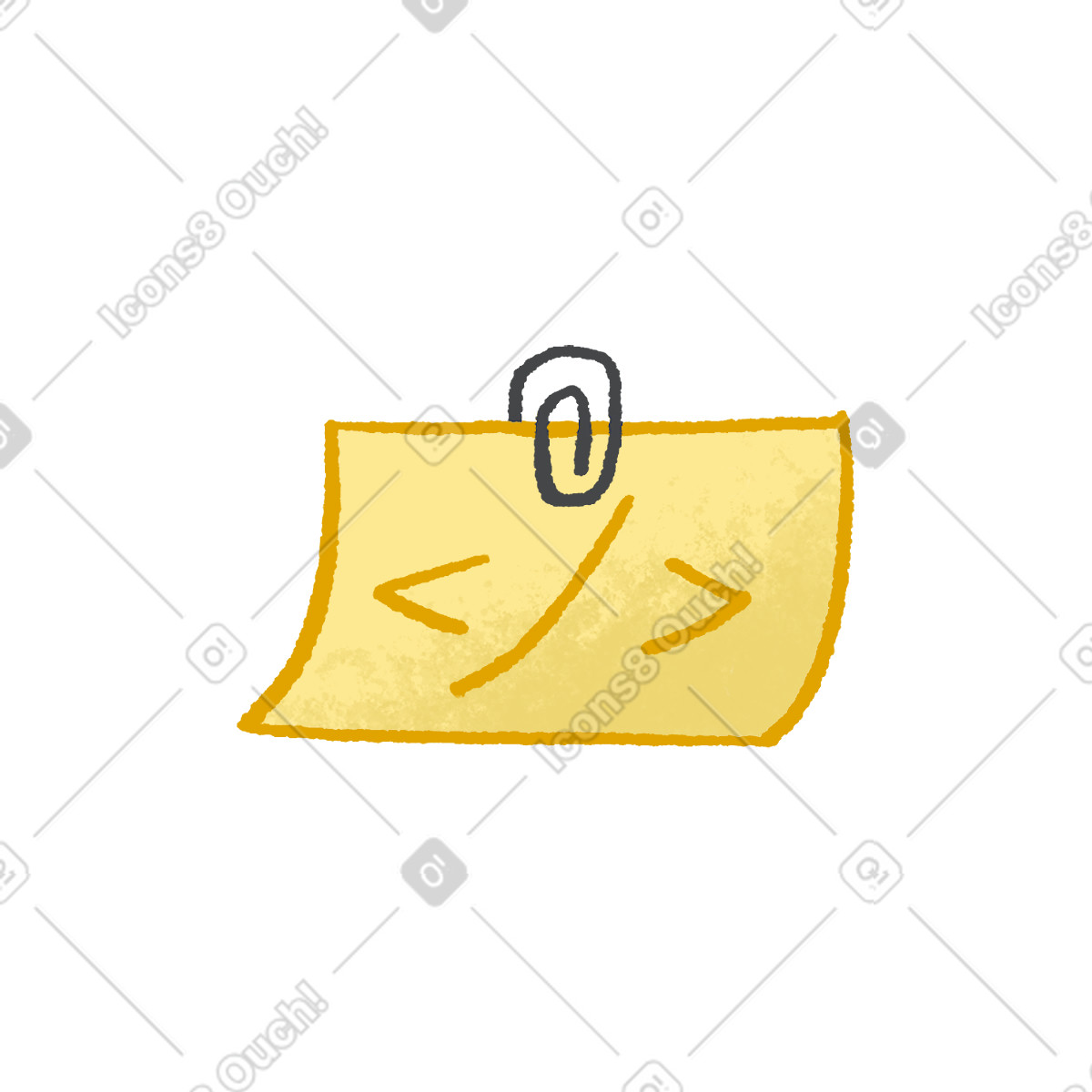 Yellow note-Illustration im Hue-Stil als Download in PNG, SVG