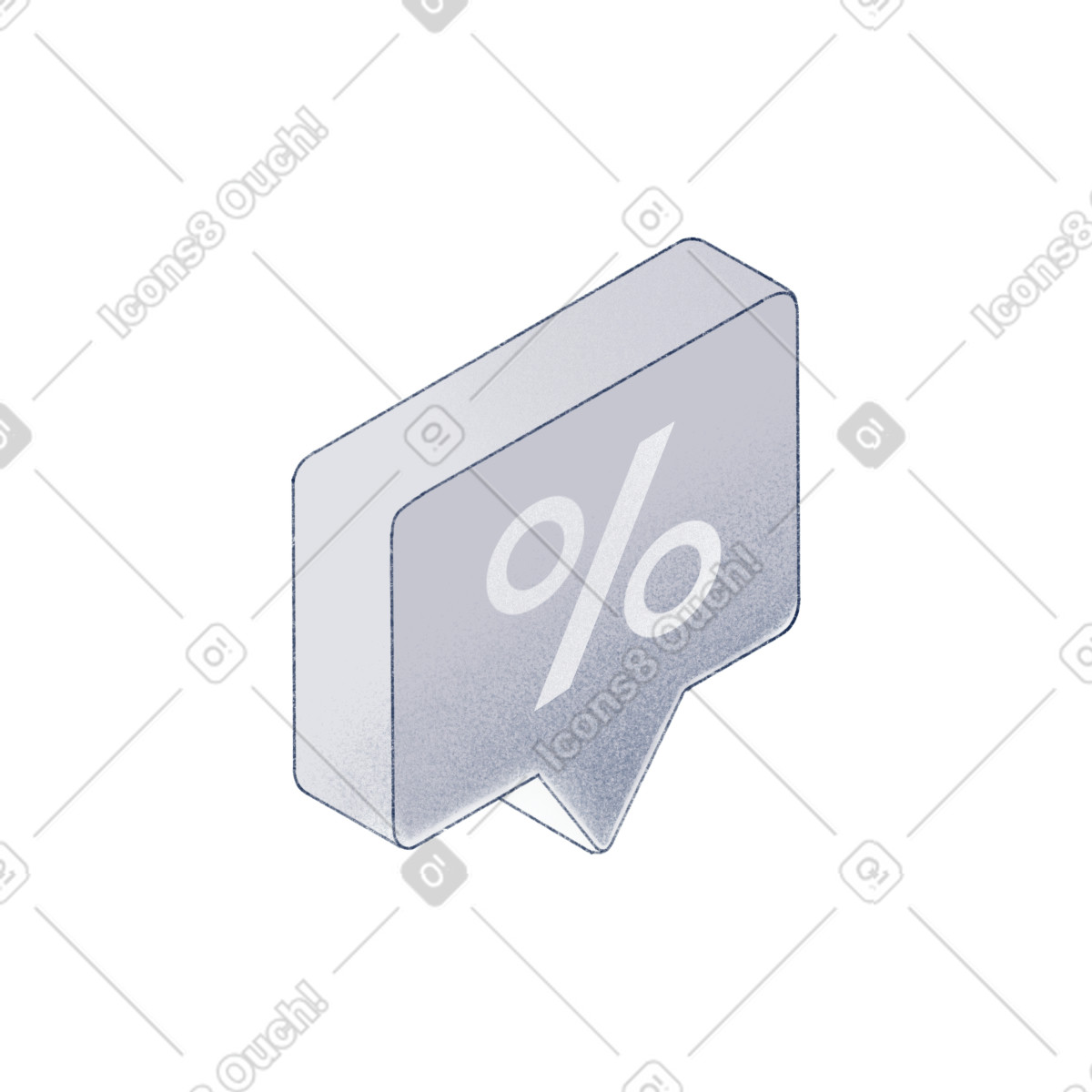 Speech bubble with percentage illustration in Haze style download in PNG, SVG
