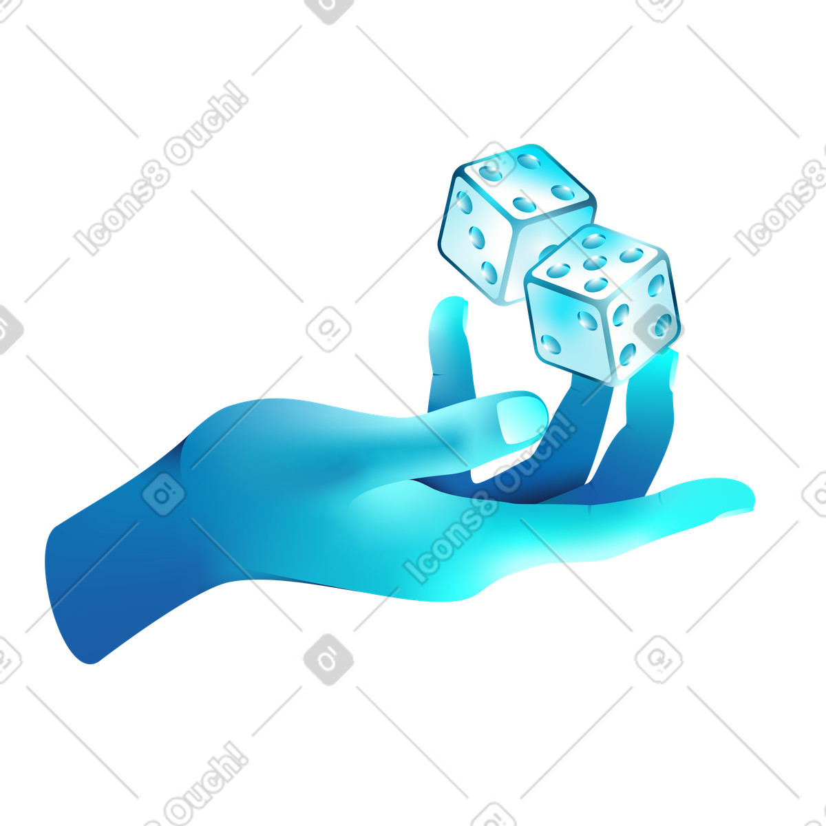 Rolling dice to find business solutions illustration in PNG, SVG