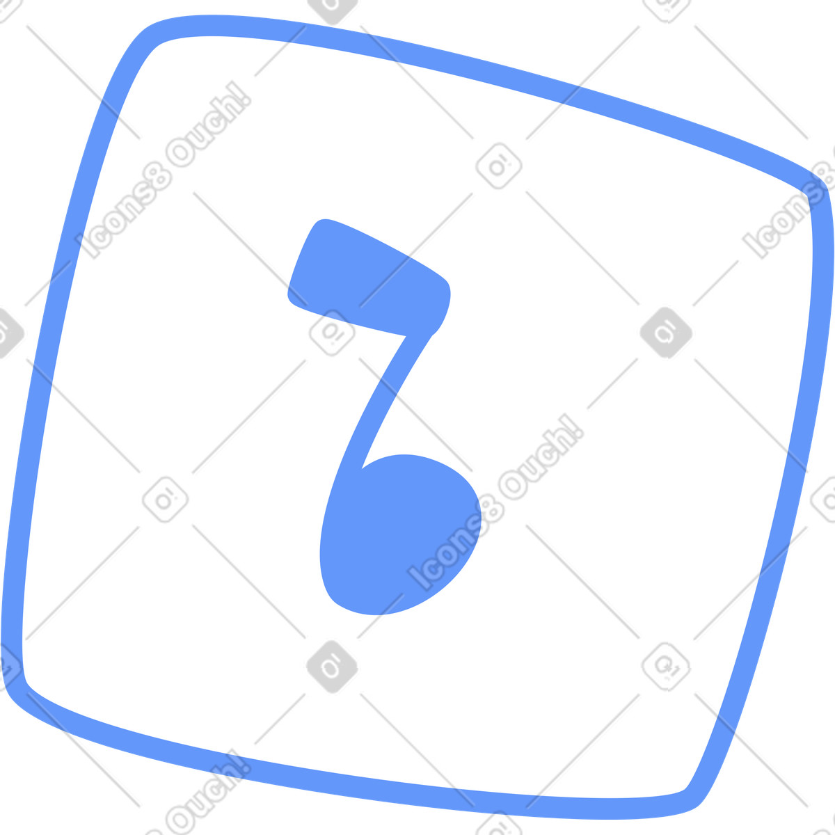 Ilustración Nota musical azul en estilo Plain a descargar en PNG y SVG