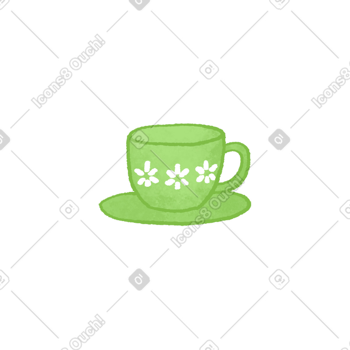 Green cup illustration in Hue style download in PNG, SVG