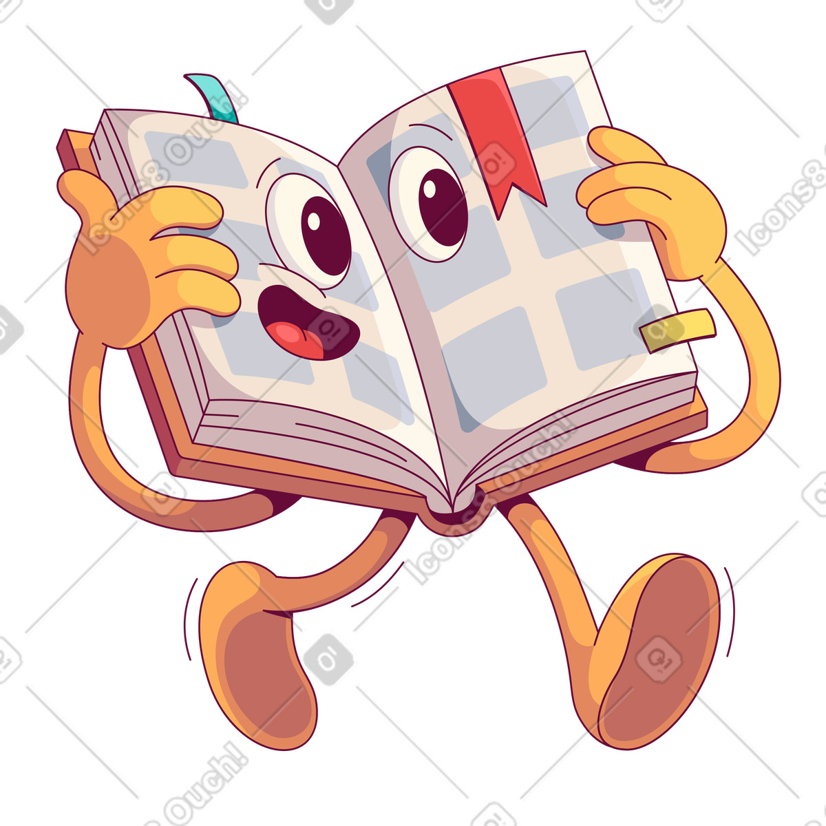 Open book goes to knowledge illustration educational clipart image in PNG