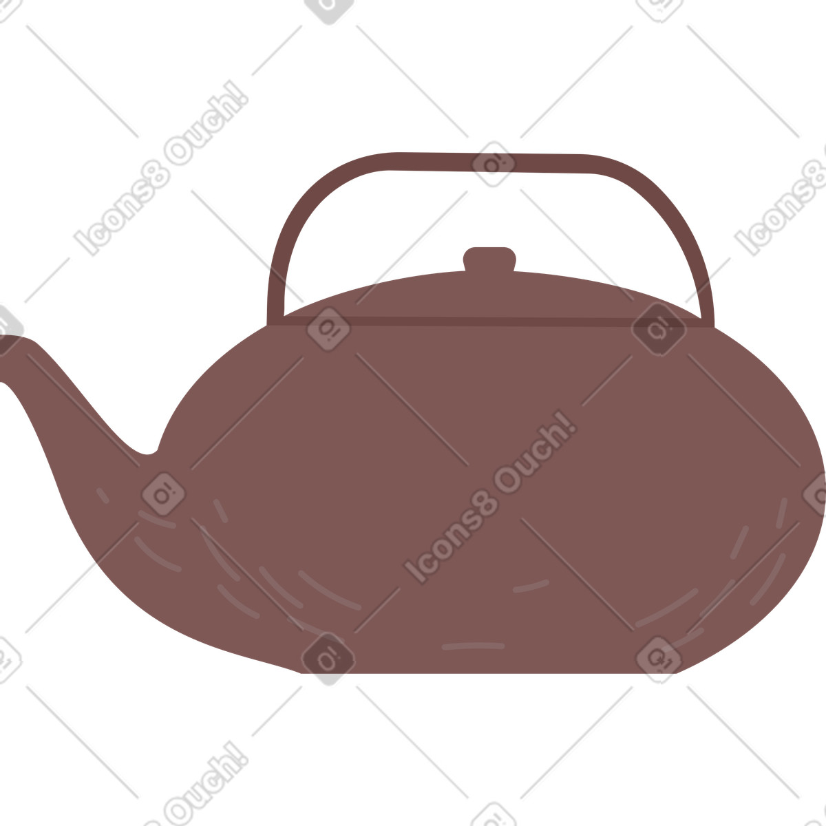 Ilustración Tetera en estilo Woof a descargar en PNG y SVG