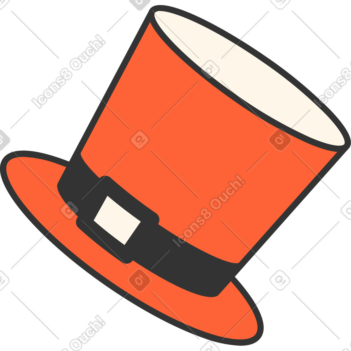 Cappello a cilindro illustrazione in stile Crayon scarica in PNG, SVG