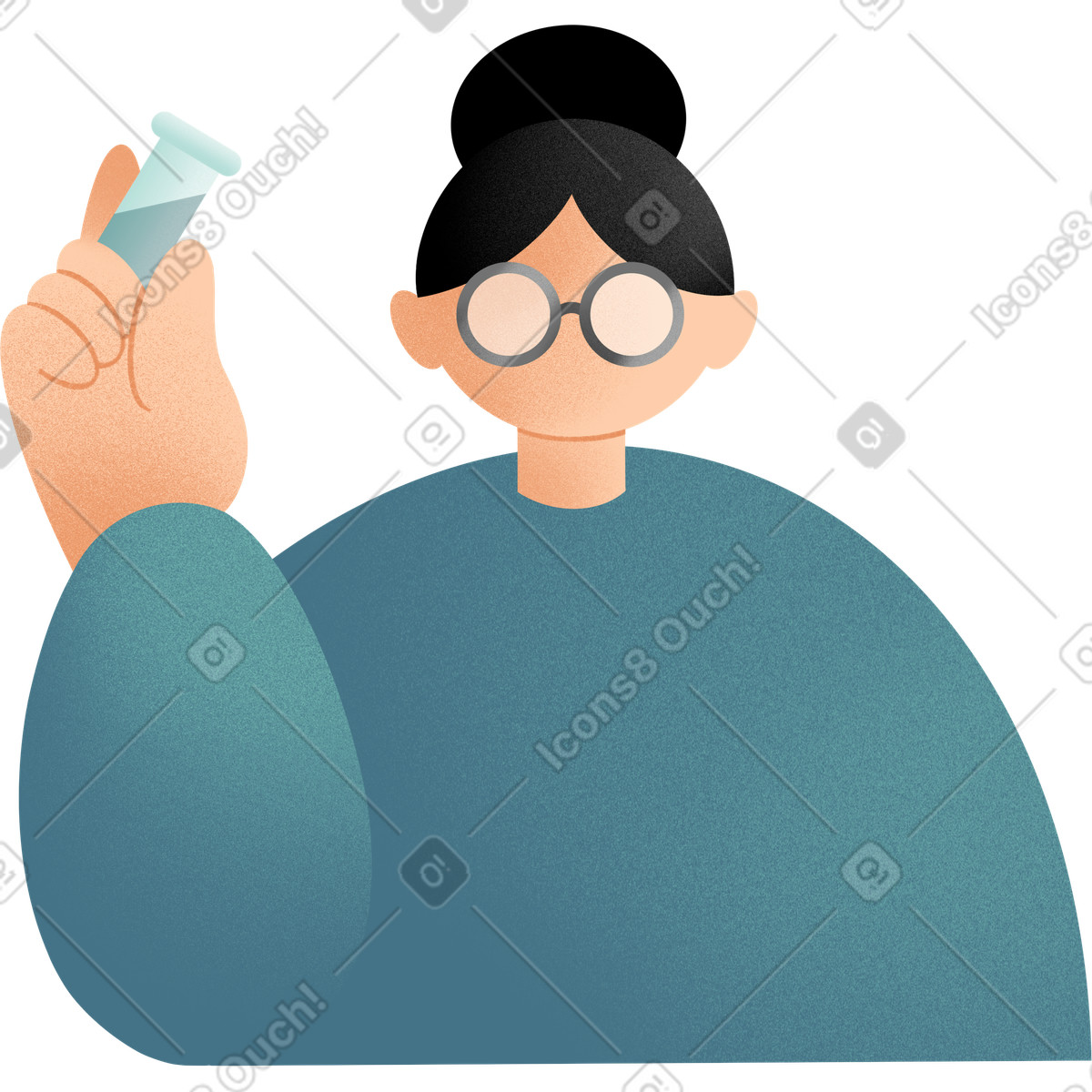 Young woman scientist illustration in Joy style download in PNG, SVG