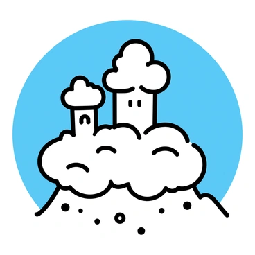 A whimsical castle made entirely of clouds perched on a mountain peak