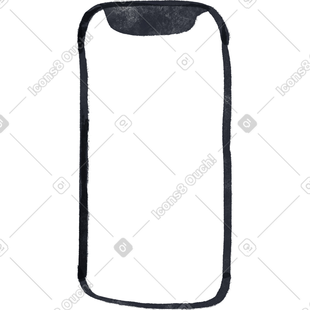 Telefono illustrazione in stile Inky scarica in PNG, SVG