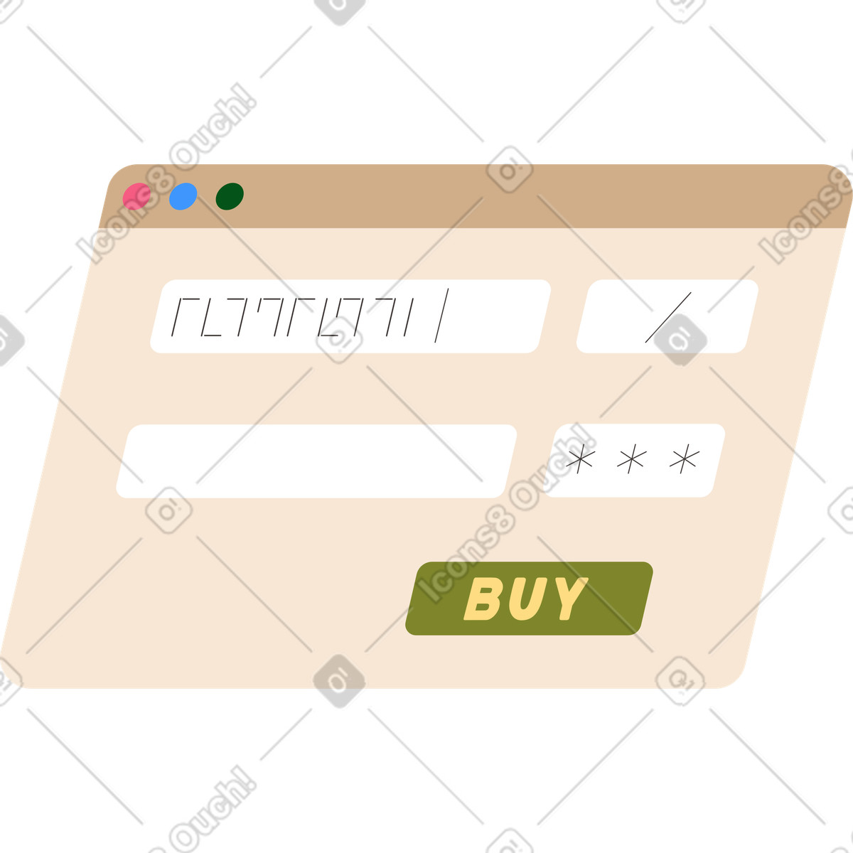 Illustration Informations de carte crédit dans le style Dizzy à télécharger aux formats PNG, SVG