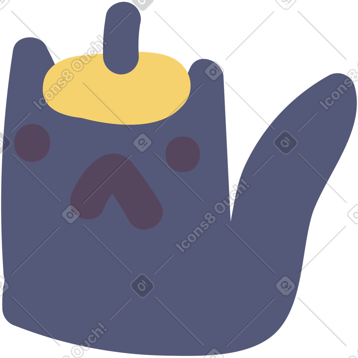 Illustration Chat dans le style Pluto à télécharger aux formats PNG, SVG