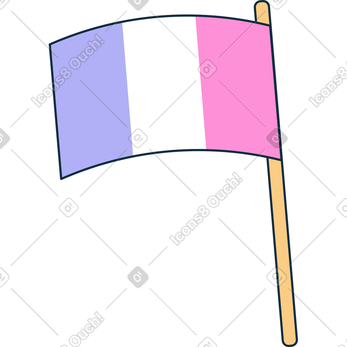 Flag illustration in Bubble gum style download in PNG, SVG