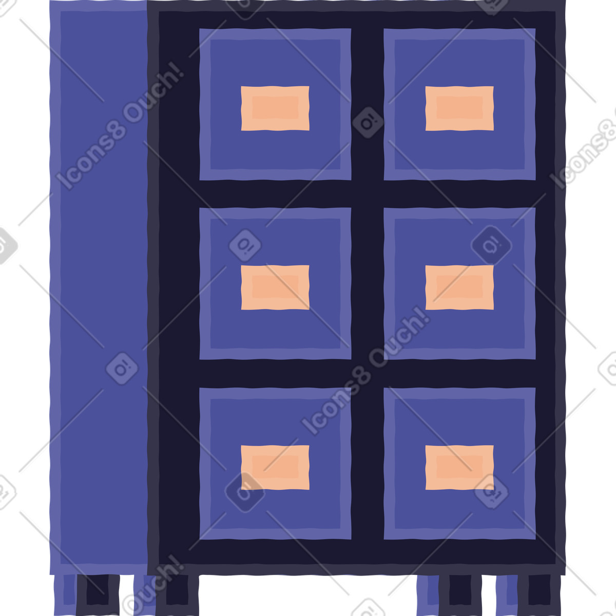 Drawer illustrazione in stile Stripy scarica in PNG, SVG