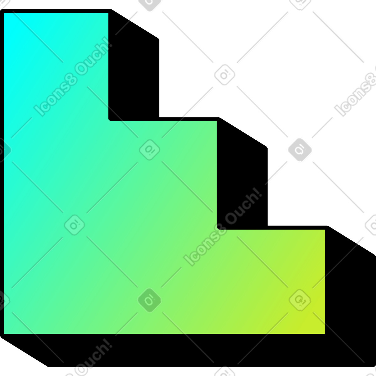 Illustration Escalier dans le style Memphis à télécharger aux formats PNG, SVG