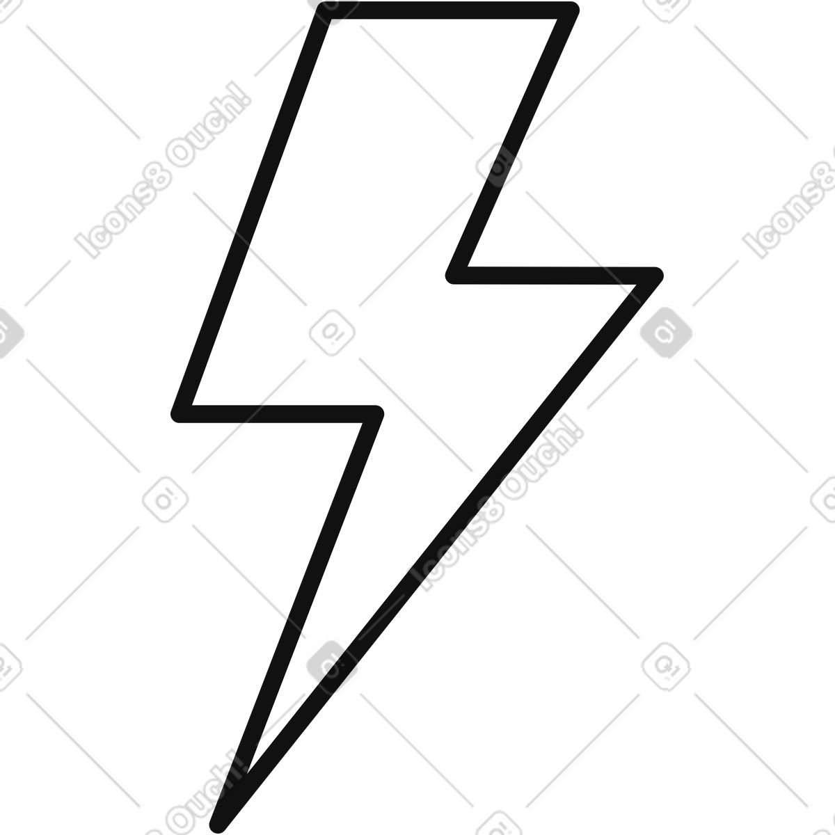 Lightning bolt symbol representing electricity power energy and high voltage illustrazione in stile Main scarica in PNG, SVG