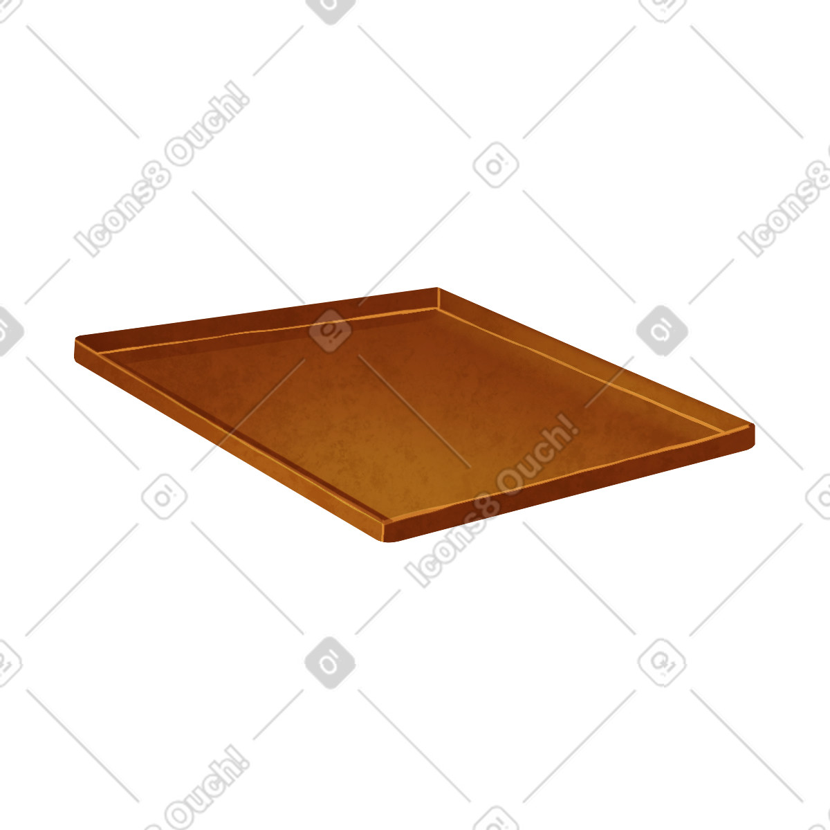 Brown tray illustration in Lifestyle style download in PNG, SVG