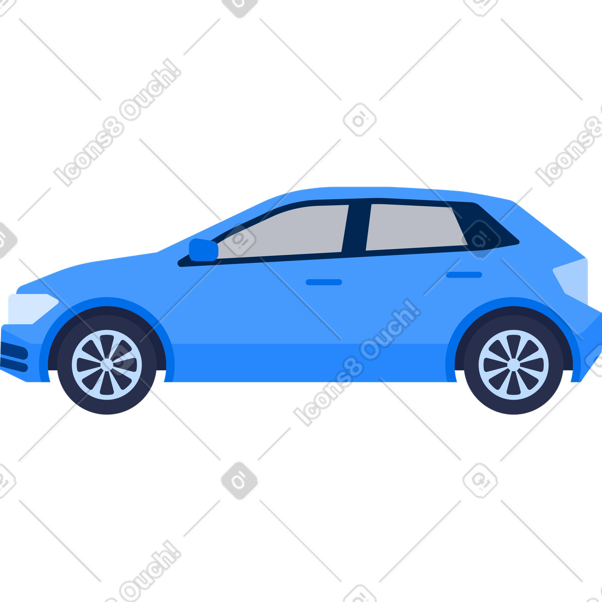 Illustration Voiture de tourisme break vue côté dans le style Urban à télécharger aux formats PNG, SVG