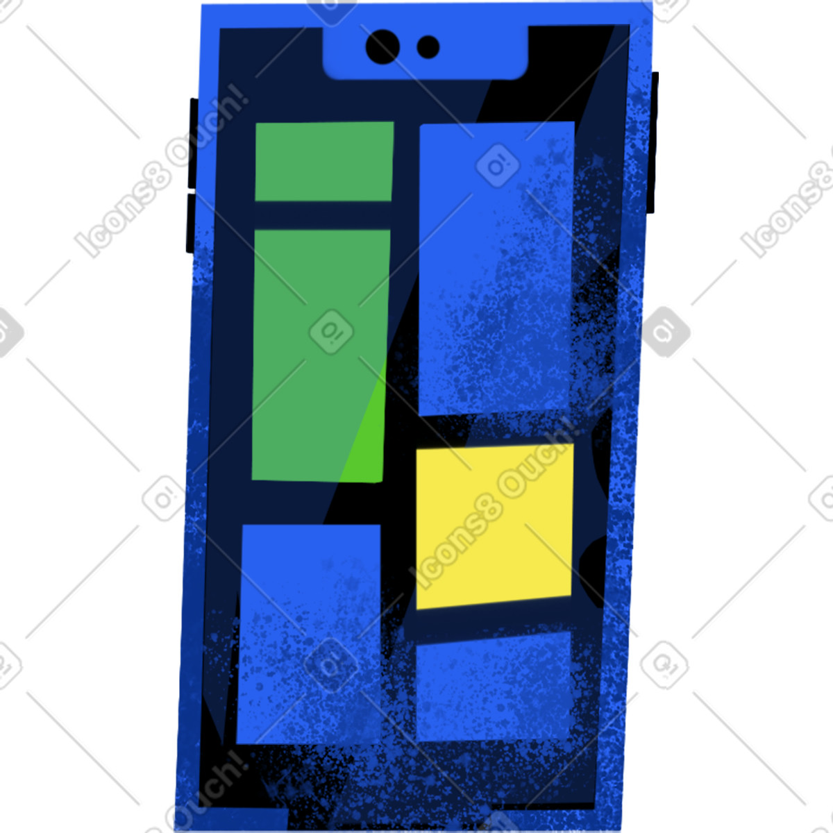 Mobile phone with city map-Illustration im Flare-Stil als Download in PNG, SVG