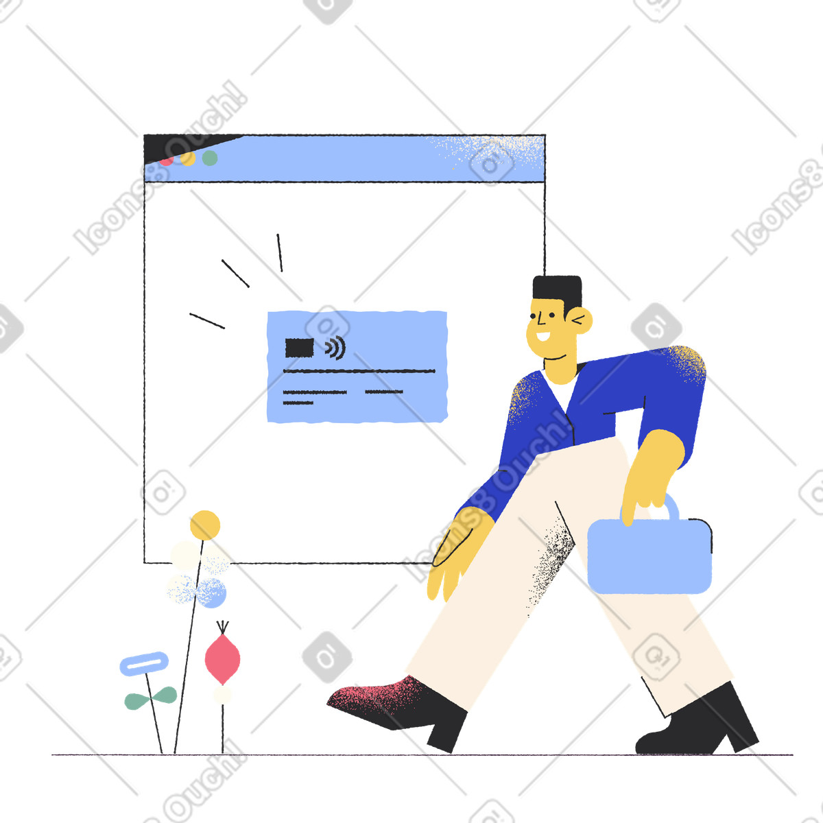 Pagamento online illustrazione in stile Pablo scarica in PNG, SVG