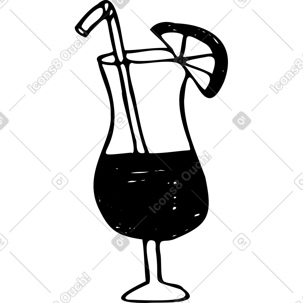 Cocktail fruttato illustrazione in stile Marks scarica in PNG, SVG