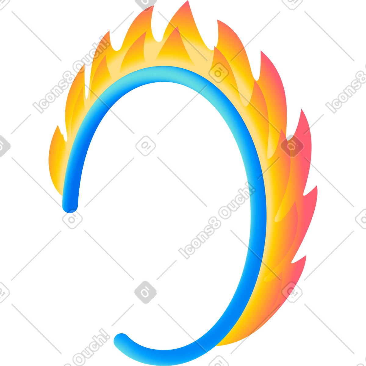 Fire ring illustration in Puffy style download in PNG, SVG