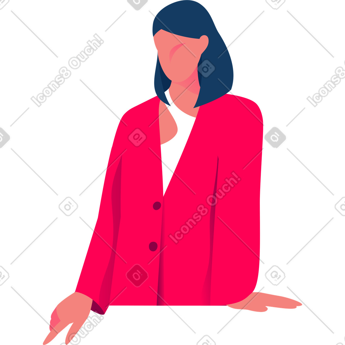 Working woman illustration in Daily style download in PNG, SVG