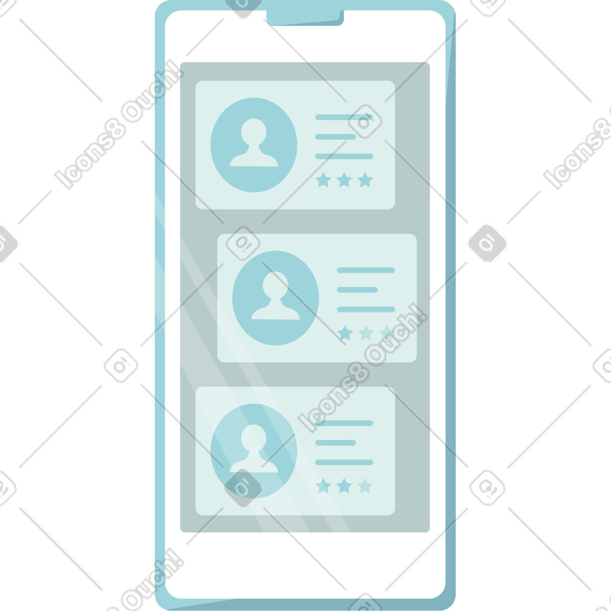 Illustration Location de téléphone dans le style Lagom à télécharger aux formats PNG, SVG